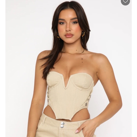 Change My Mind Bustier Oatmeal from White Fox - Picture 2 of 3